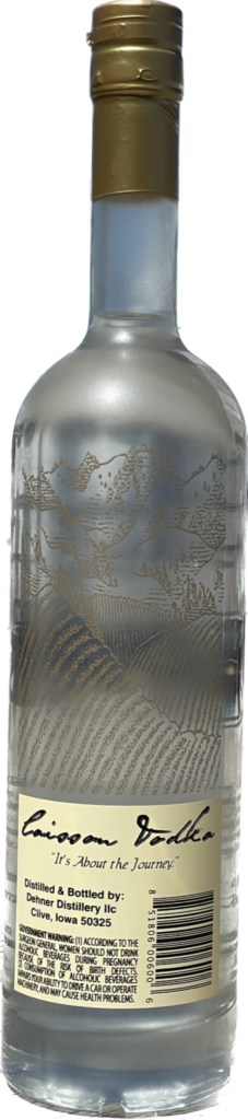 Screen Printed Liquor Bottle - Caisson Vodka Back