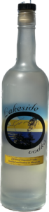 Screen Printed Liquor Bottle - Lakeside Vodka with frost spray and window effect