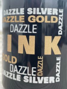Screen Printed Liquor Bottle - close up image of metallic ink in silver and gold