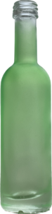 Screen Printed Liquor Bottle - Green spray frost effect